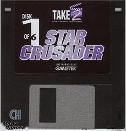 Artwork on the Disc for Star Crusader on the Microsoft DOS.