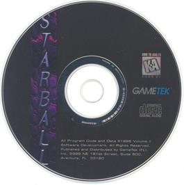 Artwork on the Disc for Starball on the Microsoft DOS.