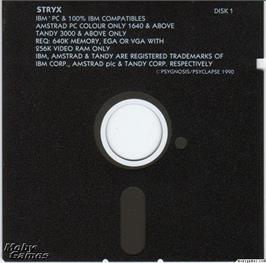 Artwork on the Disc for Stryx on the Microsoft DOS.