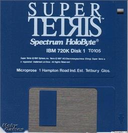 Artwork on the Disc for Super Tetris on the Microsoft DOS.