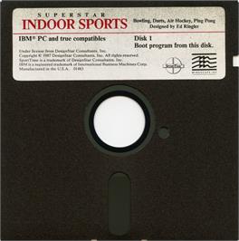 Artwork on the Disc for Superstar Indoor Sports on the Microsoft DOS.