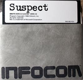 Artwork on the Disc for Suspect on the Microsoft DOS.