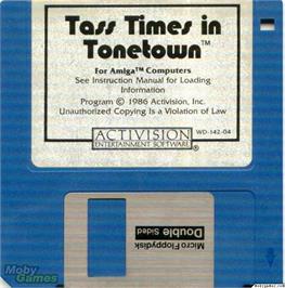Artwork on the Disc for Tass Times in Tonetown on the Microsoft DOS.