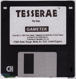 Artwork on the Disc for Tesserae on the Microsoft DOS.