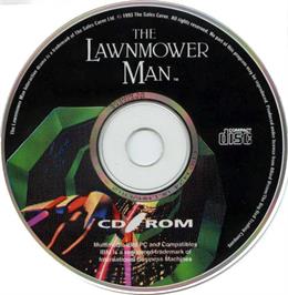 Artwork on the Disc for The Lawnmower Man on the Microsoft DOS.