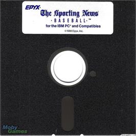 Artwork on the Disc for The Sporting News Baseball on the Microsoft DOS.