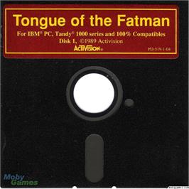 Artwork on the Disc for Tongue of the Fatman on the Microsoft DOS.