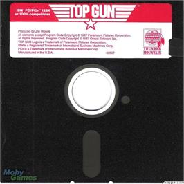 Artwork on the Disc for Top Gun on the Microsoft DOS.