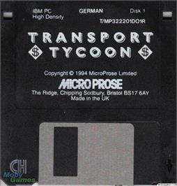 Artwork on the Disc for Transport Tycoon on the Microsoft DOS.