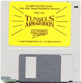 Artwork on the Disc for Tunnels of Armageddon on the Microsoft DOS.
