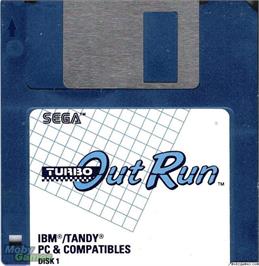 Artwork on the Disc for Turbo Out Run on the Microsoft DOS.