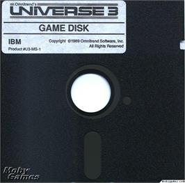 Artwork on the Disc for Universe 3 on the Microsoft DOS.