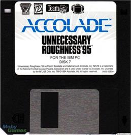 Artwork on the Disc for Unnecessary Roughness '95 on the Microsoft DOS.