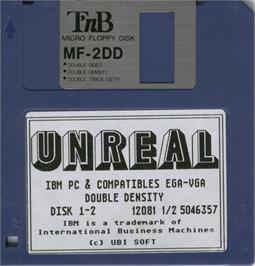 Artwork on the Disc for Unreal on the Microsoft DOS.