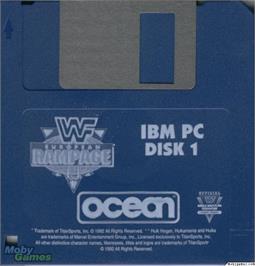 Artwork on the Disc for WWF European Rampage on the Microsoft DOS.