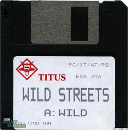Artwork on the Disc for Wild Streets on the Microsoft DOS.