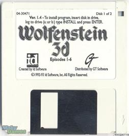 Artwork on the Disc for Wolfenstein 3D on the Microsoft DOS.