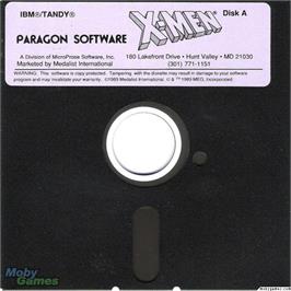 Artwork on the Disc for X-Men on the Microsoft DOS.
