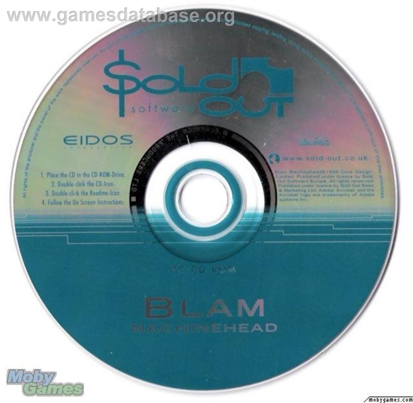 Blam! Machinehead - Microsoft DOS - Artwork - Disc