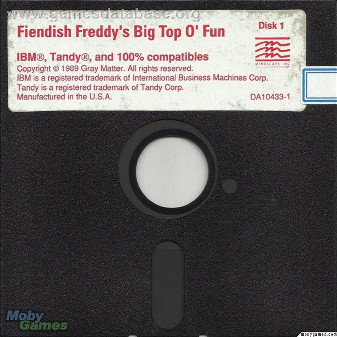 Fiendish Freddy's Big Top O' Fun - Microsoft DOS - Artwork - Disc