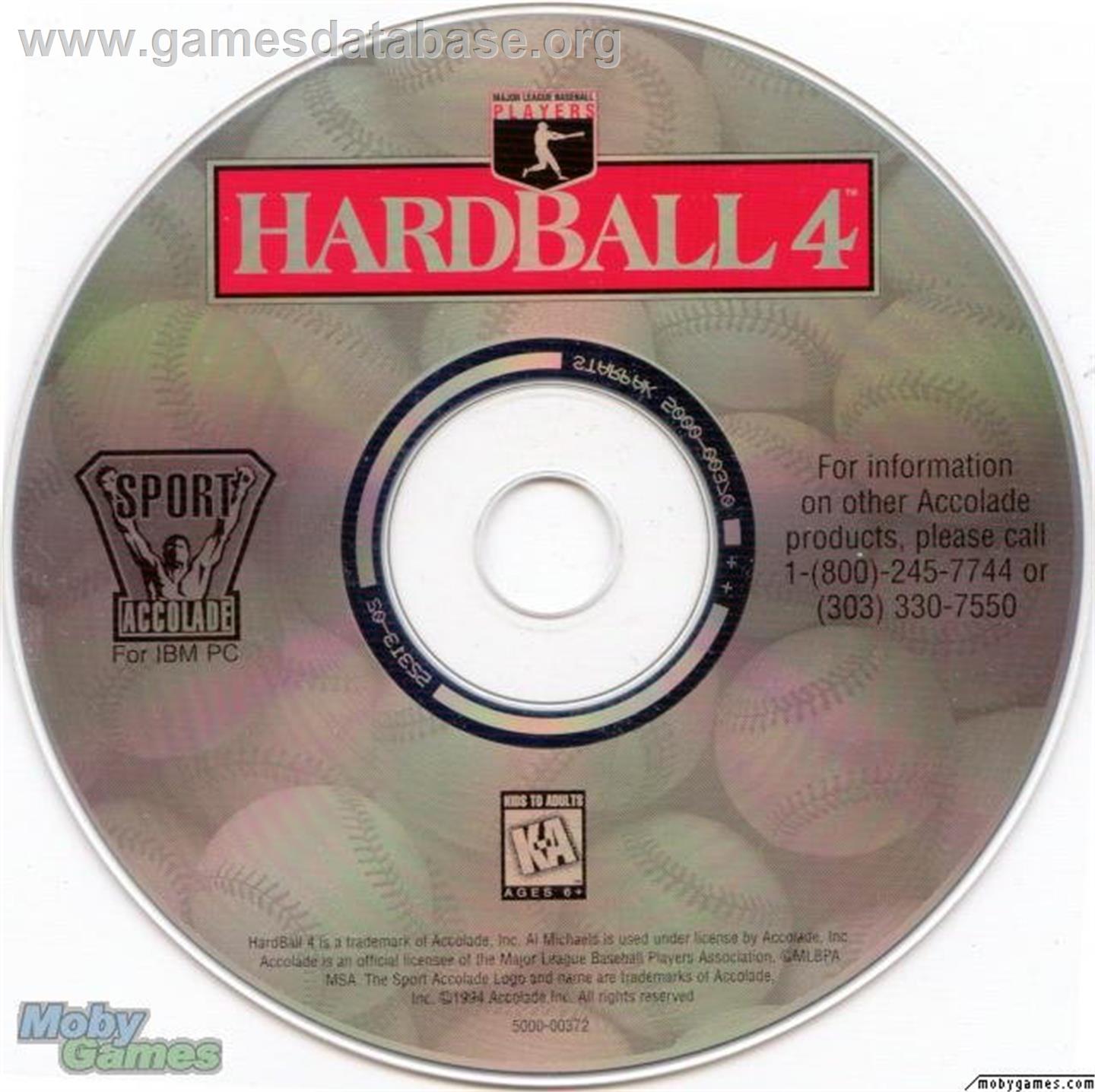 HardBall 4 - Microsoft DOS - Artwork - Disc