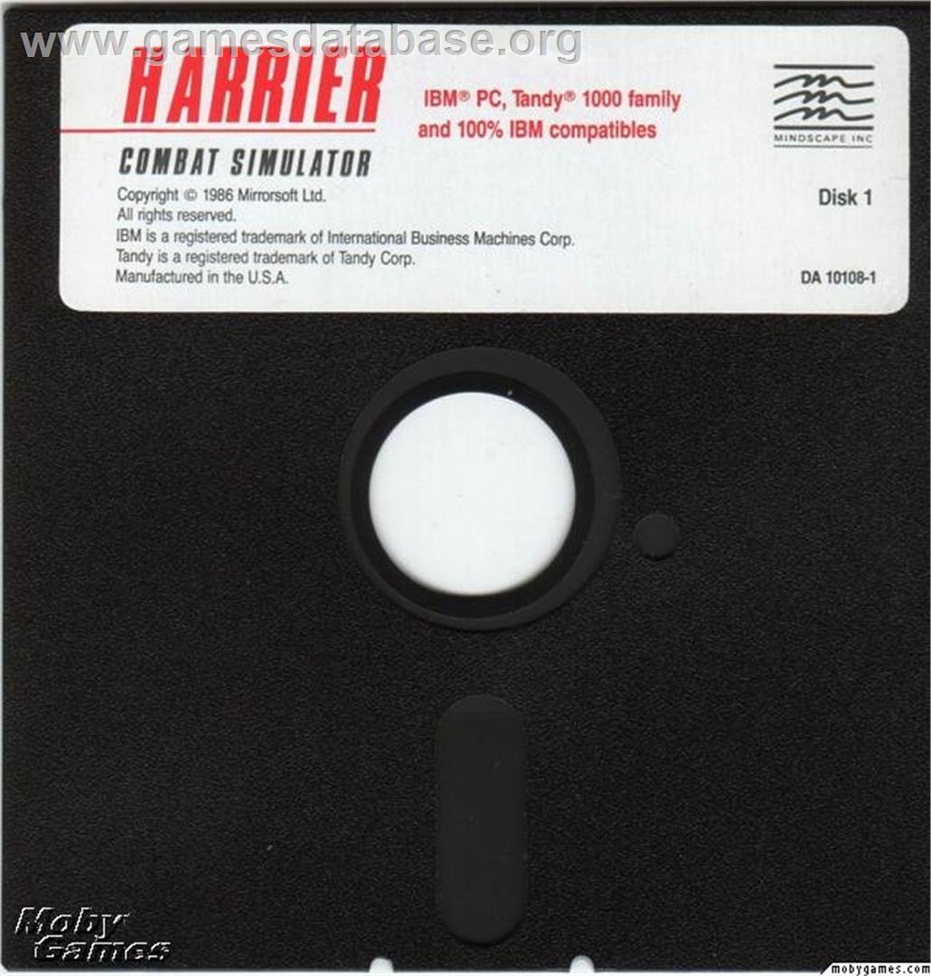 Harrier Combat Simulator - Microsoft DOS - Artwork - Disc