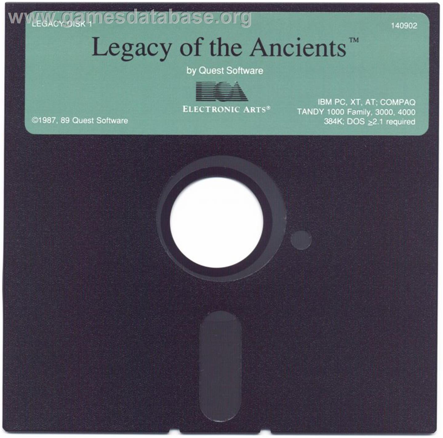 Legacy of the Ancients - Microsoft DOS - Artwork - Disc