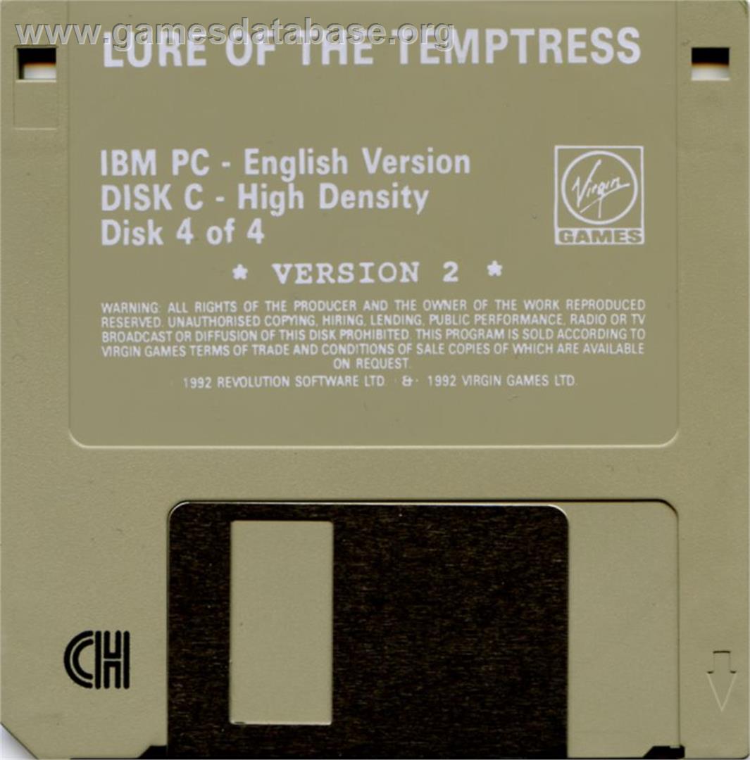 Lure of the Temptress - Microsoft DOS - Artwork - Disc