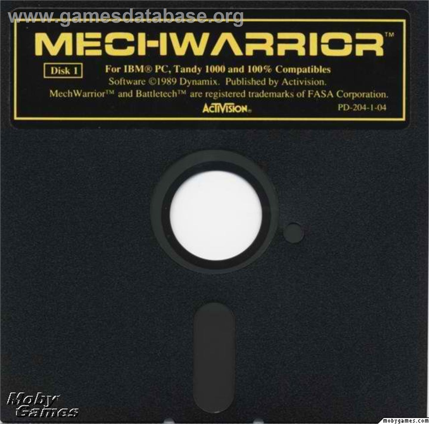 MechWarrior - Microsoft DOS - Artwork - Disc