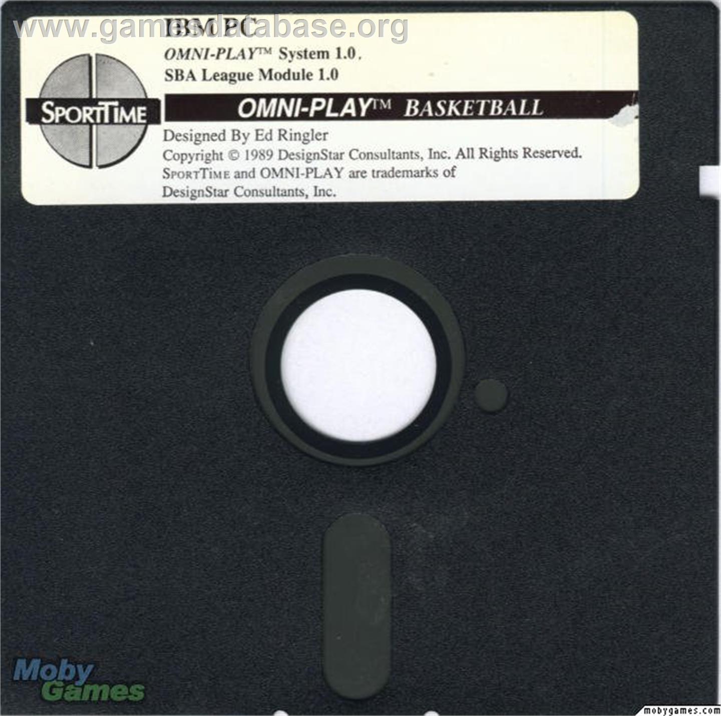 Omni-Play Basketball - Microsoft DOS - Artwork - Disc