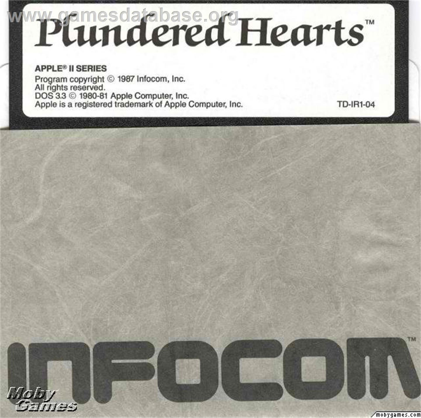 Plundered Hearts - Microsoft DOS - Artwork - Disc