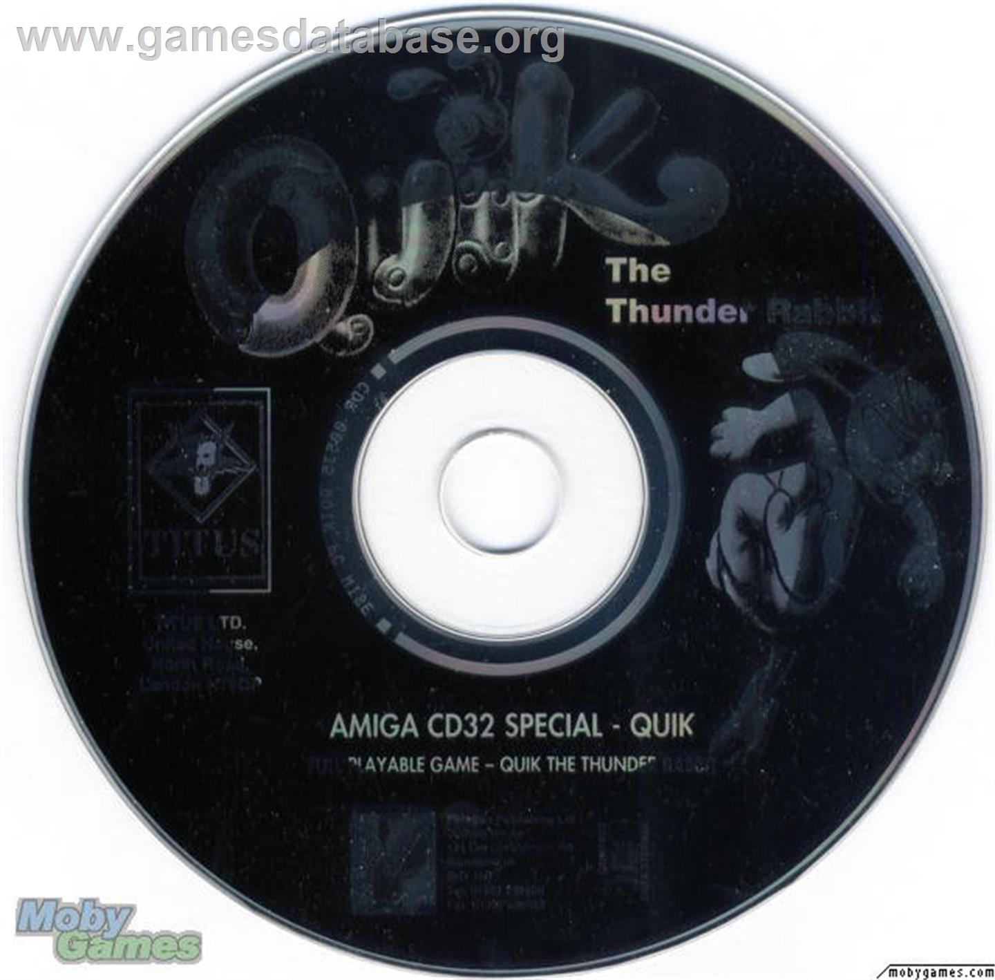 Quik the Thunder Rabbit - Microsoft DOS - Artwork - Disc