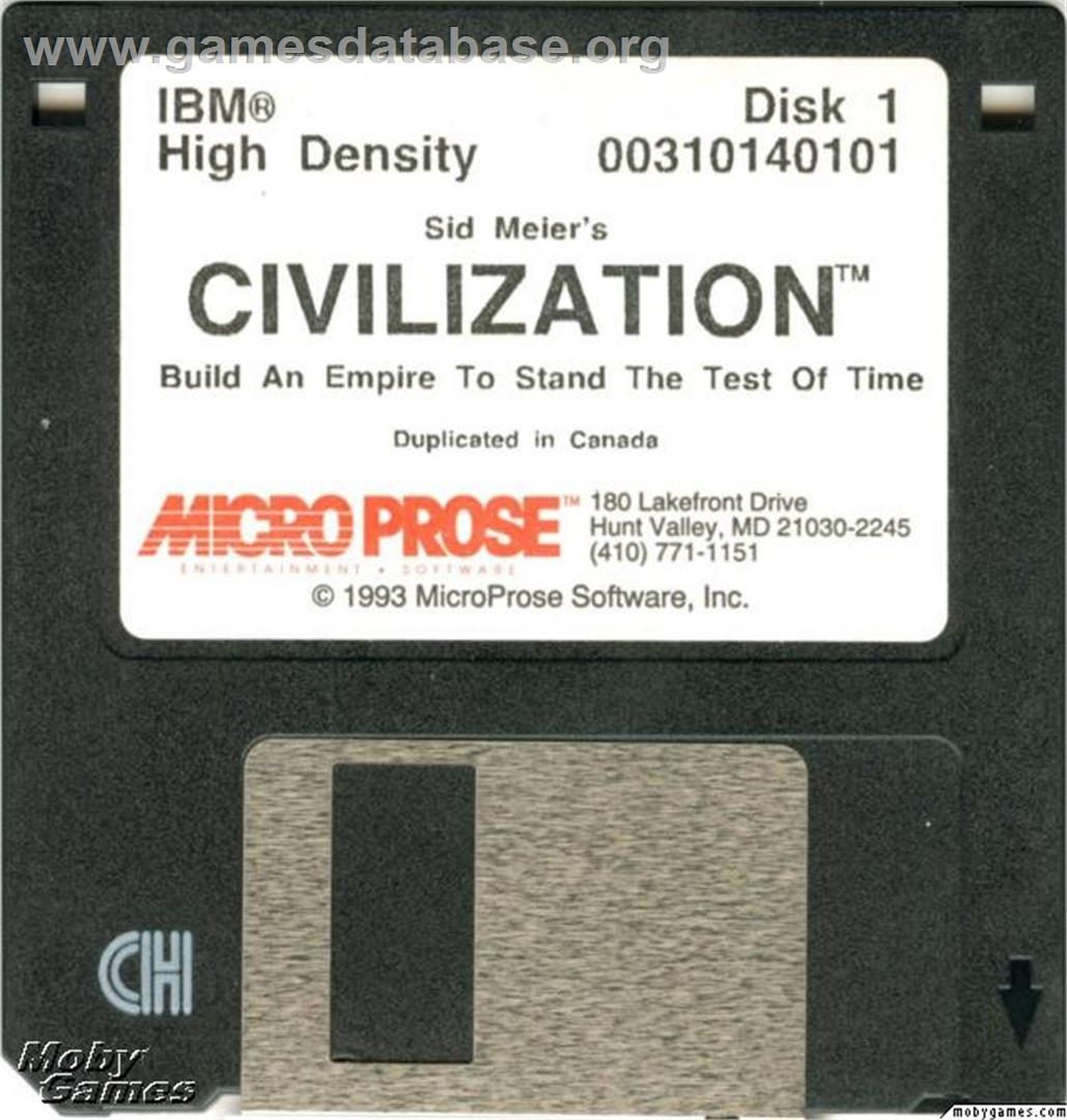 Sid Meier's Civilization - Microsoft DOS - Artwork - Disc