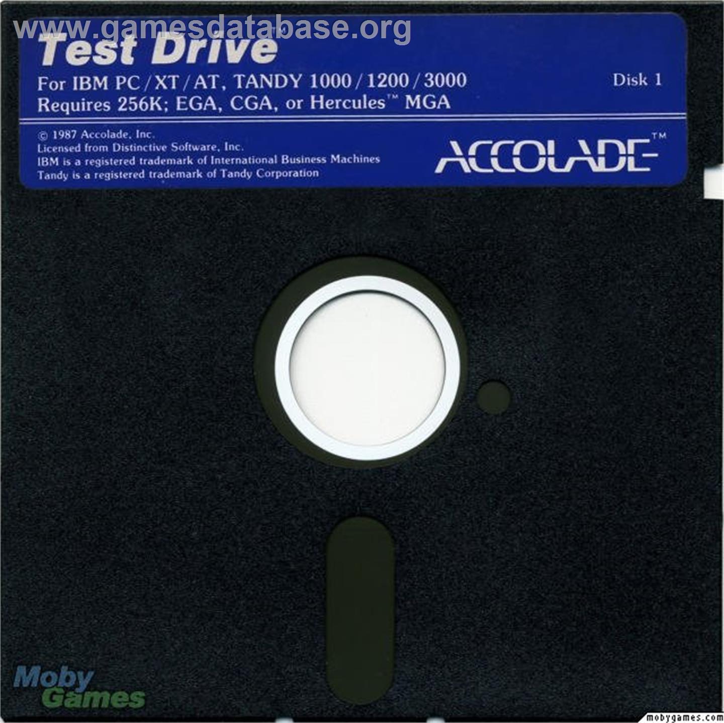 Test Drive - Microsoft DOS - Artwork - Disc