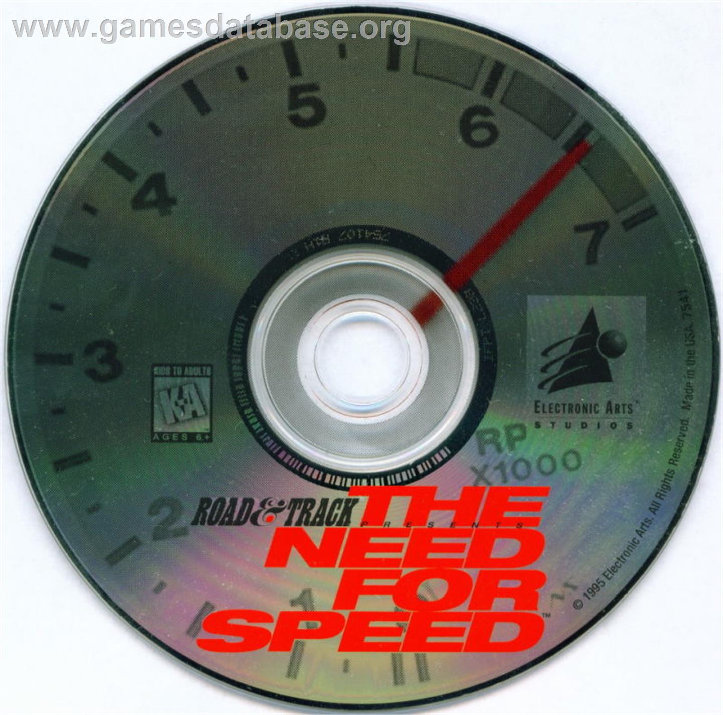 The Need for Speed - Microsoft DOS - Artwork - Disc