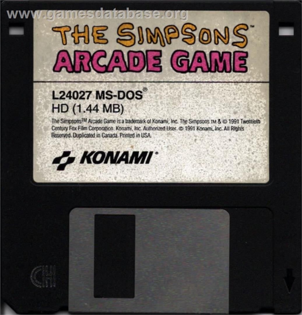 The Simpsons Arcade Game - Microsoft DOS - Artwork - Disc