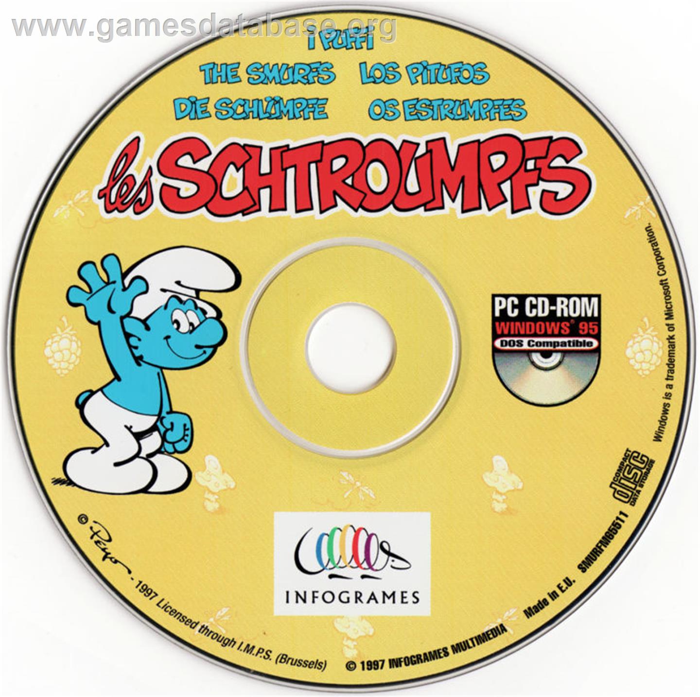 The Smurfs - Microsoft DOS - Artwork - Disc