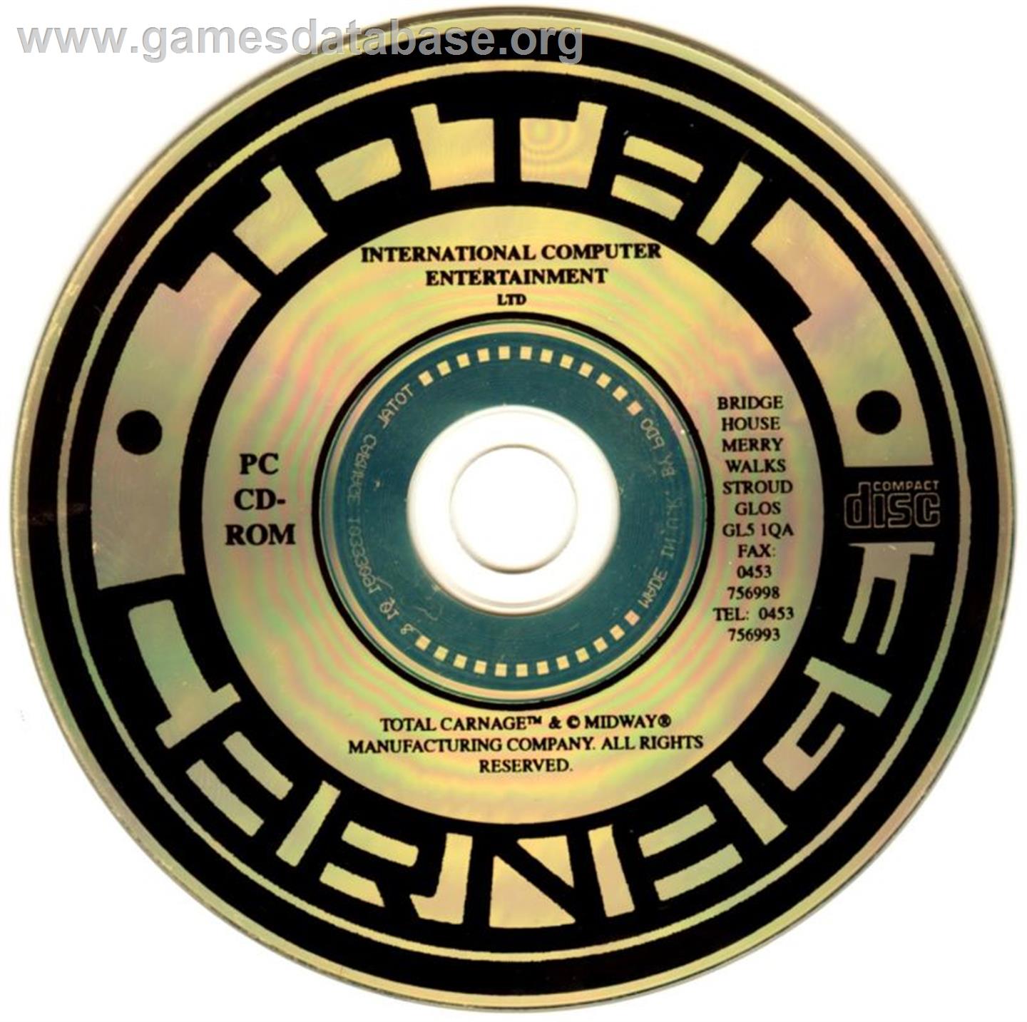 Total Carnage - Microsoft DOS - Artwork - Disc