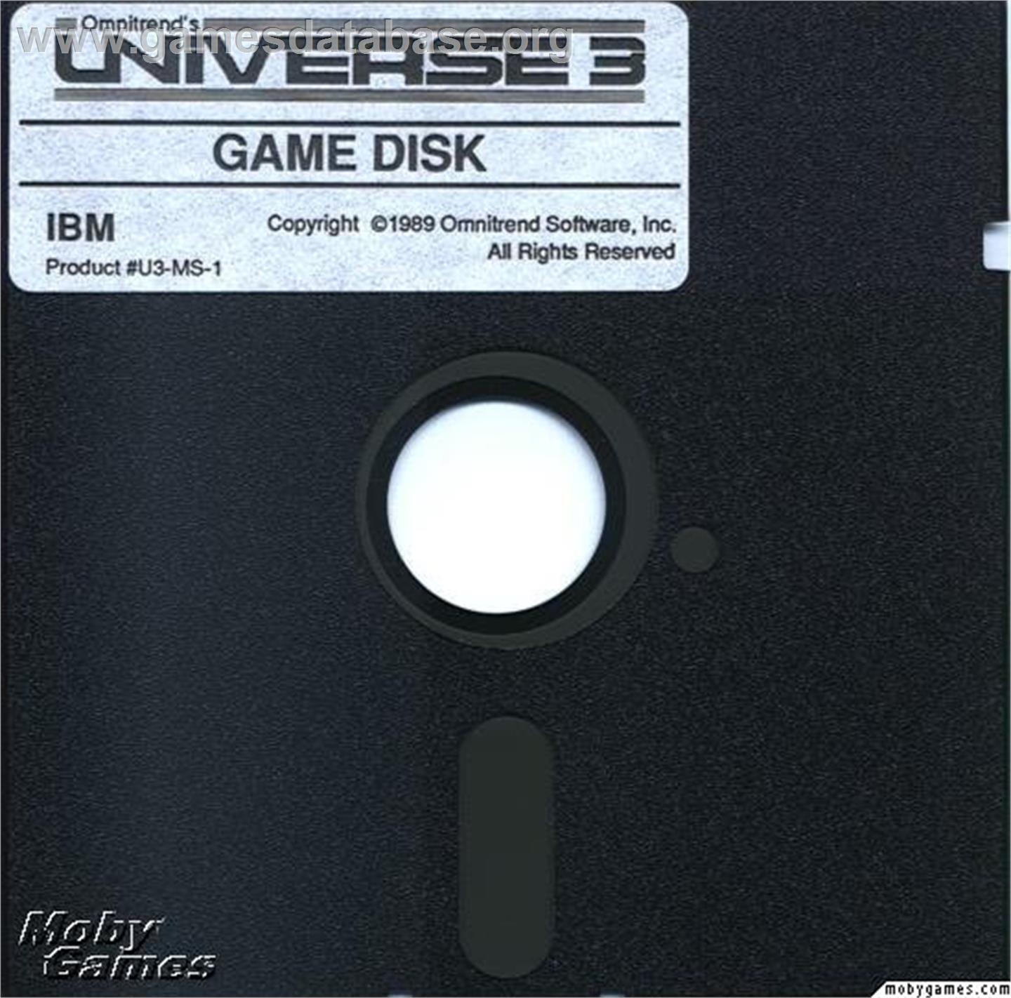 Universe 3 - Microsoft DOS - Artwork - Disc