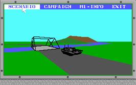 In game image of Abrams Battle Tank on the Microsoft DOS.