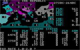 In game image of Annals of Rome on the Microsoft DOS.