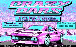 In game image of Crazy Cars on the Microsoft DOS.