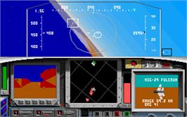 In game image of F-15 Strike Eagle II on the Microsoft DOS.