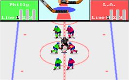 In game image of Face Off! on the Microsoft DOS.