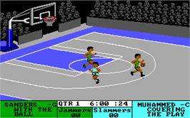 In game image of Fast Break on the Microsoft DOS.