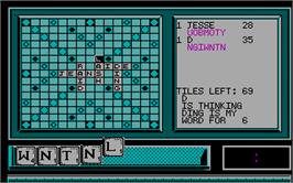 In game image of Scramble on the Microsoft DOS.