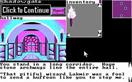 In game image of Shadowgate on the Microsoft DOS.