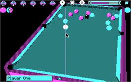 In game image of Sharkey's 3D Pool on the Microsoft DOS.