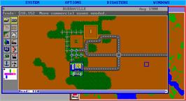 In game image of SimCity on the Microsoft DOS.