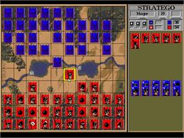 In game image of Stratego on the Microsoft DOS.